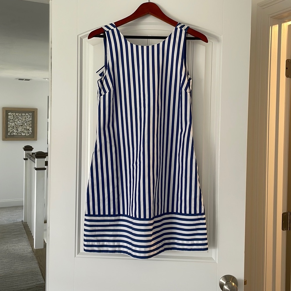 Vineyard Vines Beachcomber Blue White Stripe Bow Back Dress - Size 00